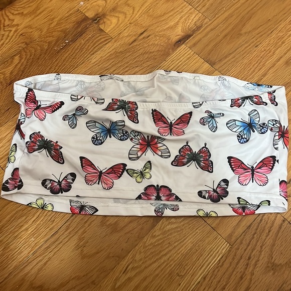 Butterfly tube top crop top. - Picture 2 of 2